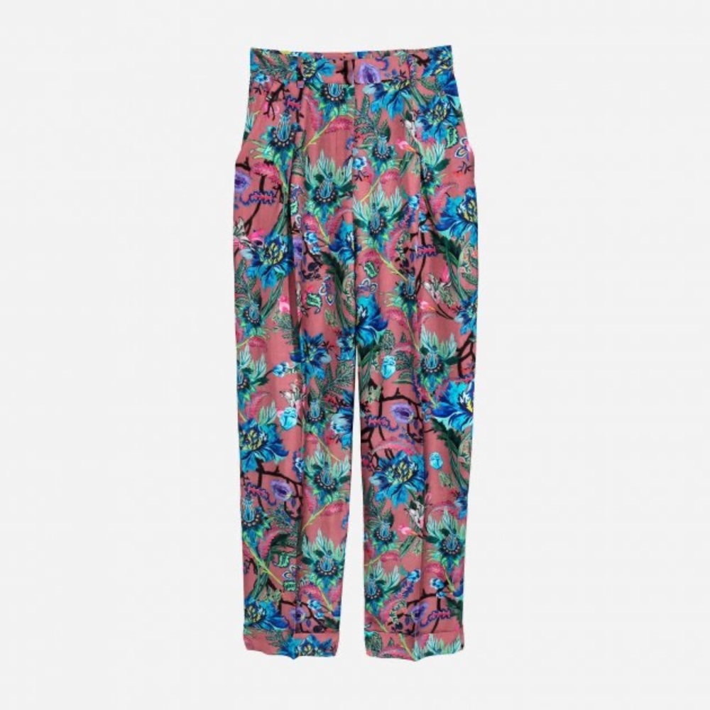 NWOT H&M Tropical floral jacquard print trousers